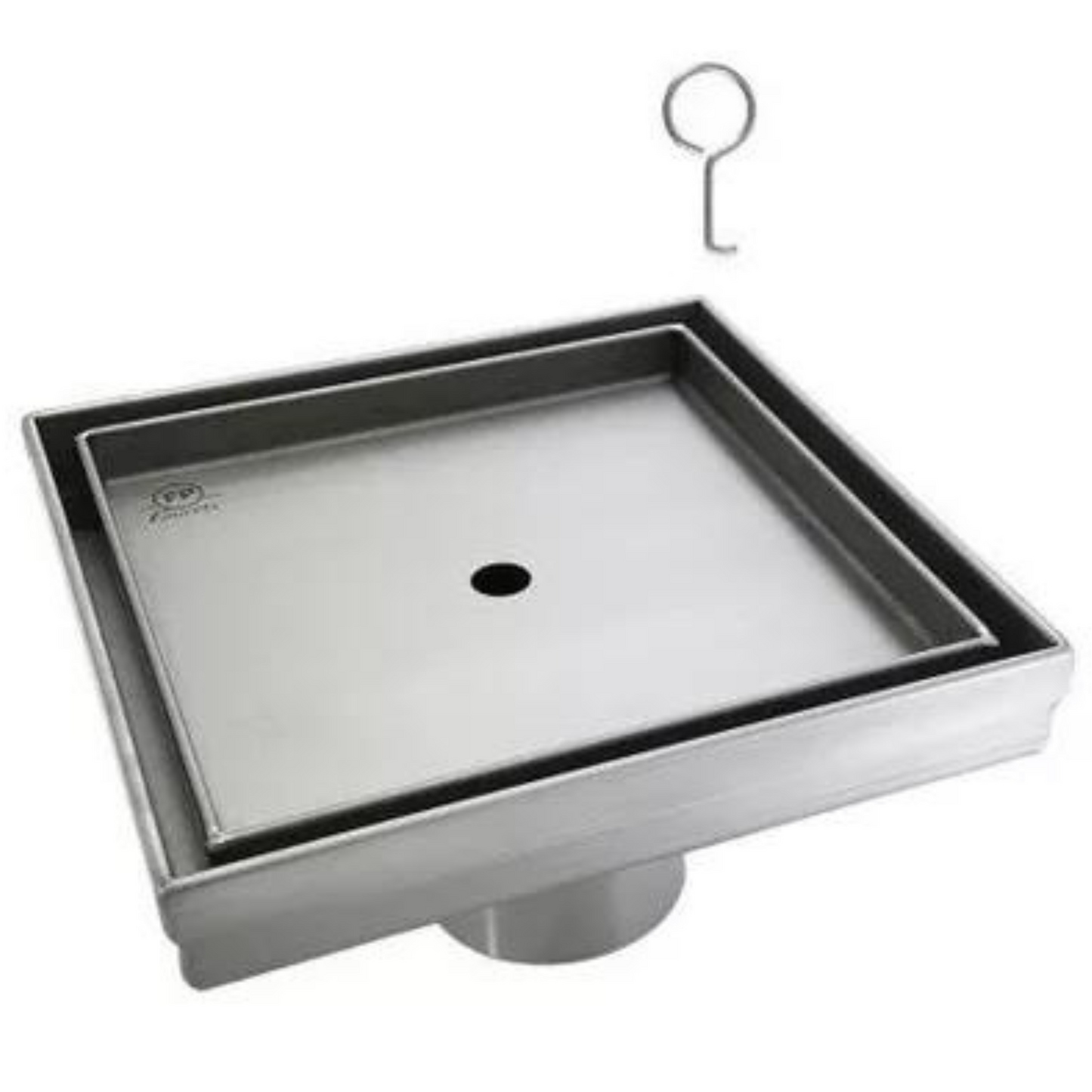 Desagüe de Baño Cuadrado 13.4CM X 13.4CM en Acero Inoxidable acabado Satinado