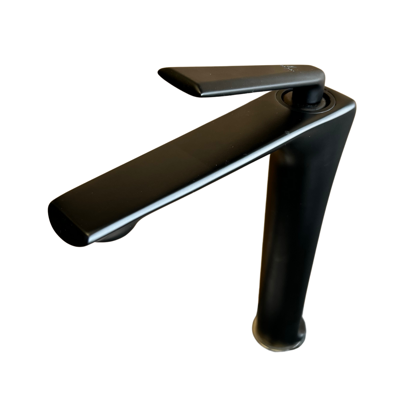 Grifo de Doble Temperatura para Lavamanos acabado Negro Alto de 30CM - Cabezal Largo