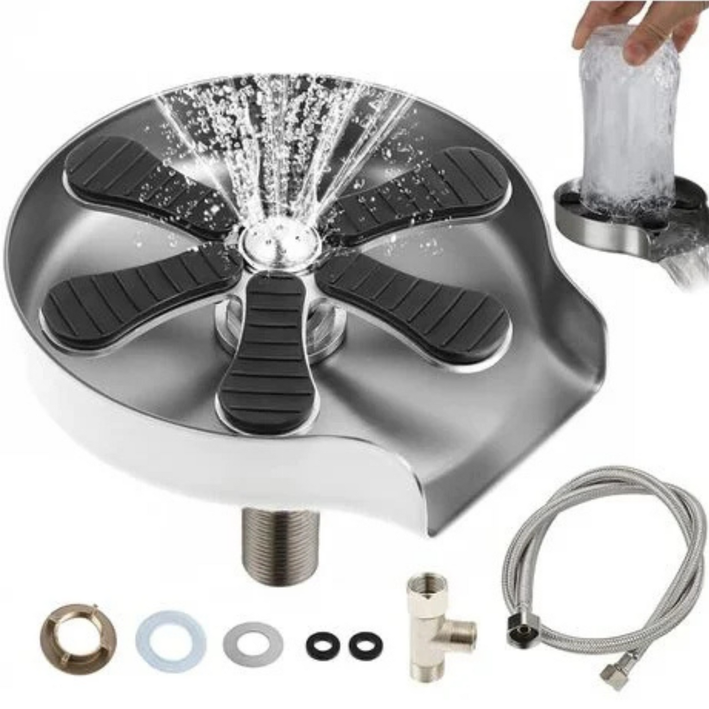Lavador de Vasos Gasco para Fregador en Acero Inoxidable