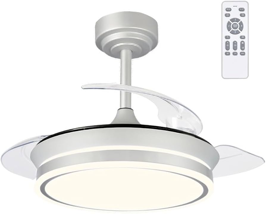 Ventilador de Techo LED con Aspas Retractiles - Blanco