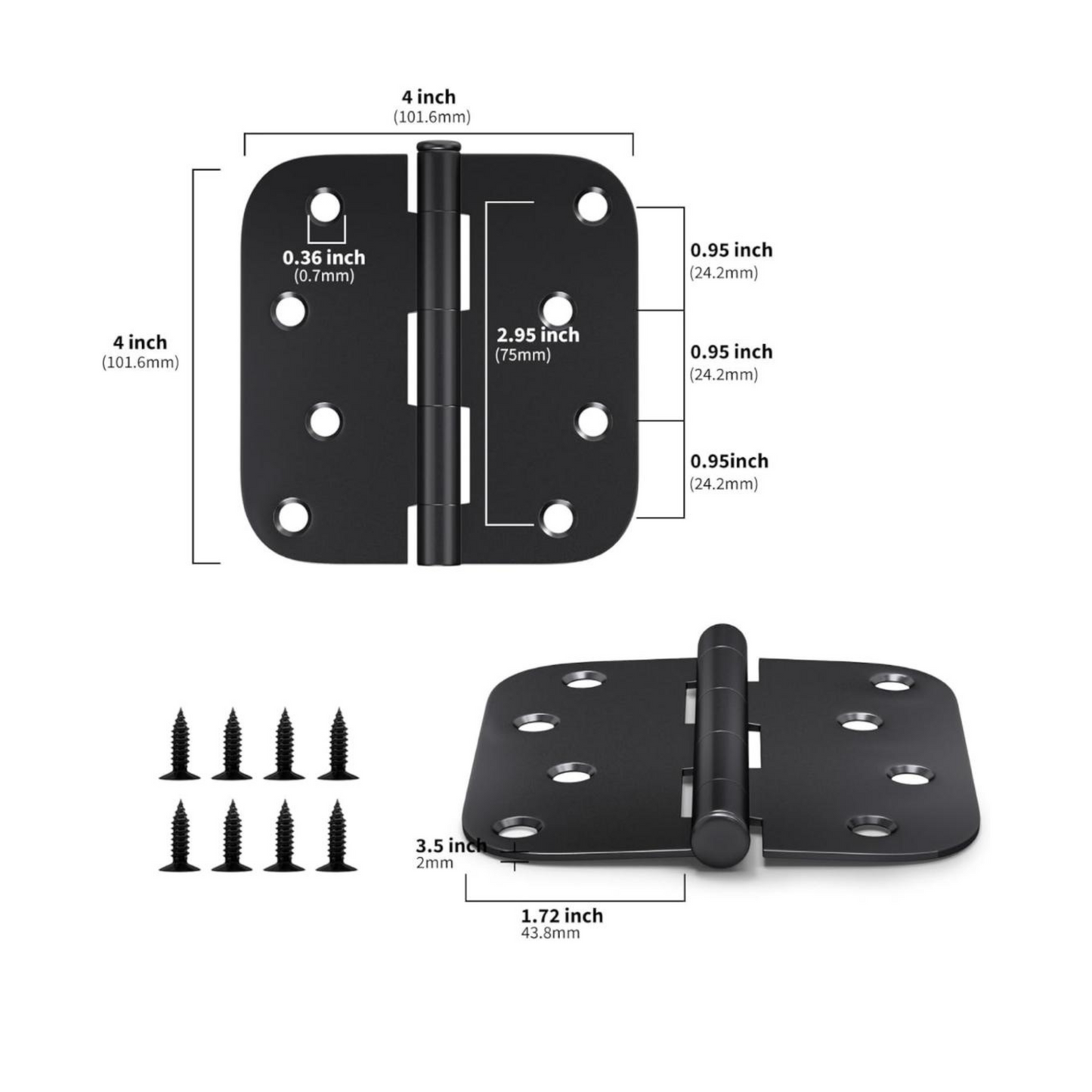 Bisagras para Puertas con Acabado Negro Mate