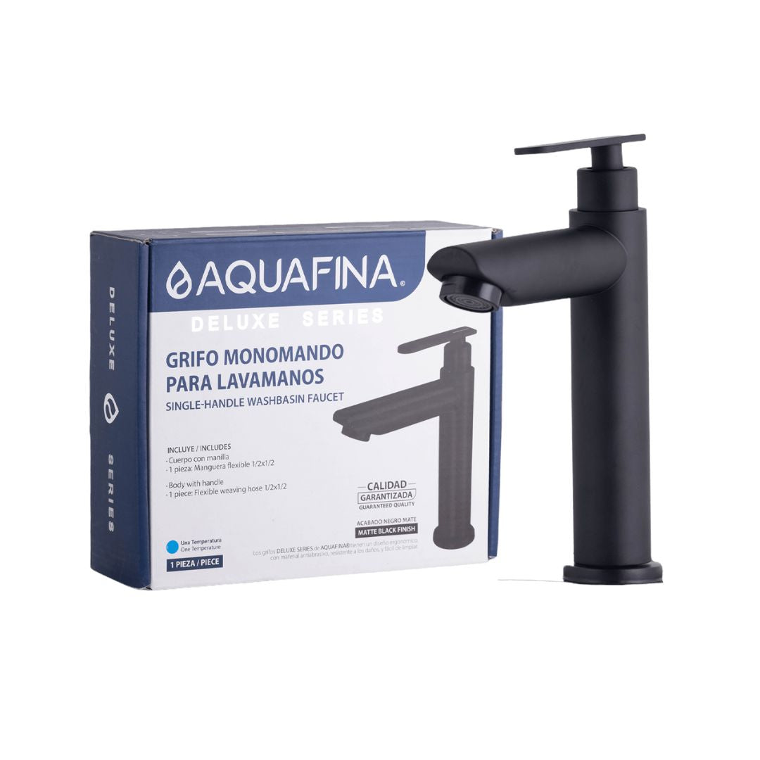Grifo Individual para Lavamanos (Amatista) - Acabado Negro Mate
