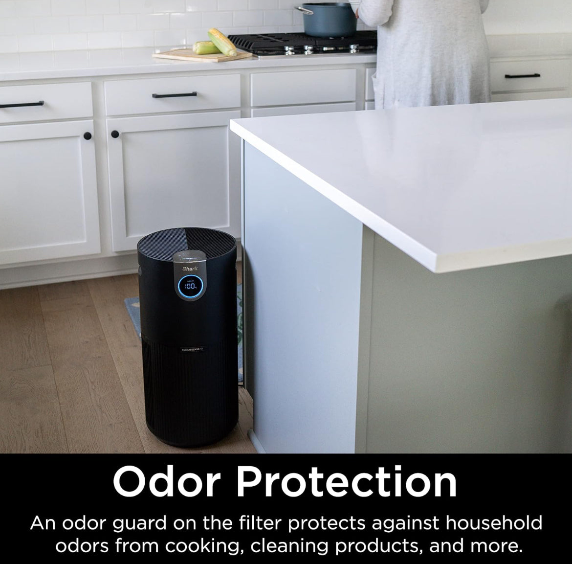 Shark Purificador de aire para el hogar, la oficina y el dormitorio, tecnología Clean Sense, filtro de aire HEPA, 1200 pies cuadrados, captura el 99.98% de las partículas, caspa de mascotas,
