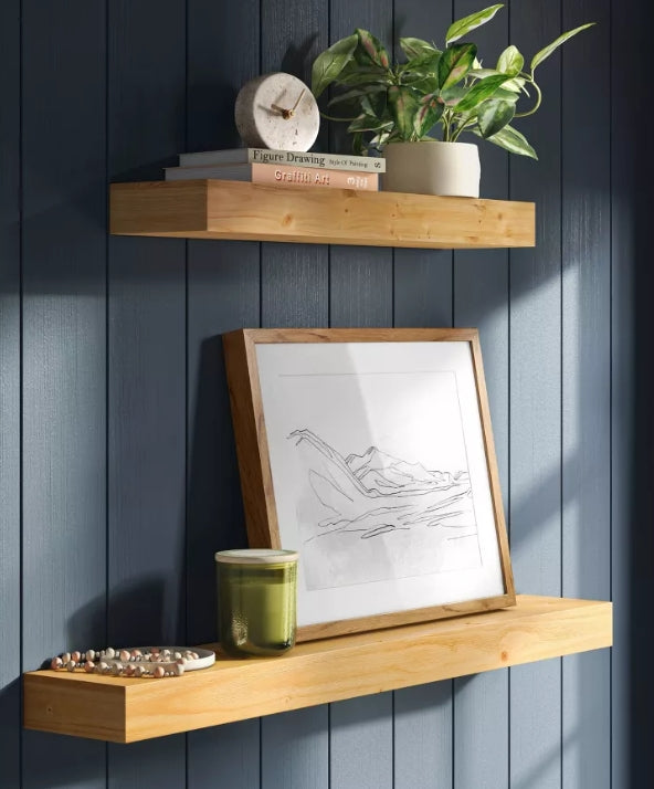 Estante de madera flotante de 36" - Umbral™
