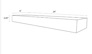 Estante de madera flotante de 24" - Umbral™