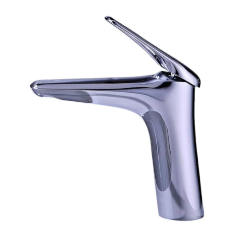 Grifo Monomando en Acero Inoxidable de Doble Temperatura con Altura Baja para Baño - Acabado Cromado