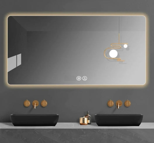 Espejo con Luz LED - Rectangular 60CMx100CM con Sistema Anti Empañante - 3 Tonos de Luz