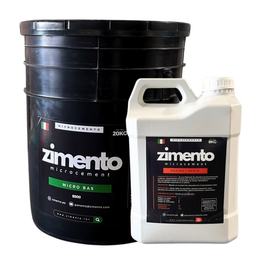 Combo MicroCemento ZIMENTO Micro Bas (44lbs) + Resina ZIMENTO (8L)