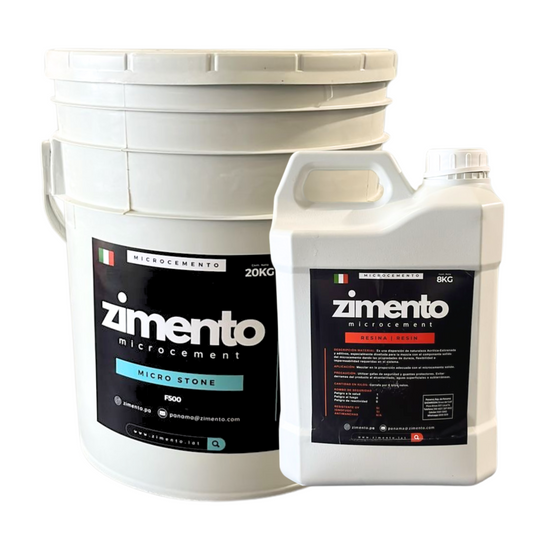 Combo MicroCemento ZIMENTO MicroStone (44lbs) + Resina ZIMENTO (8L)