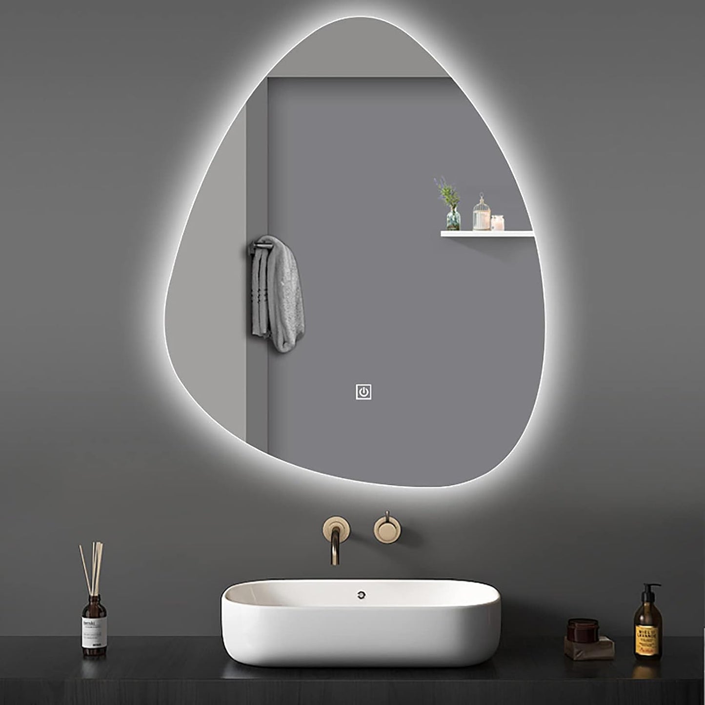Espejo con Luz LED - Gota con Sistema Antiempañante y Bajo Consumo - Luz Blanca 6,000K