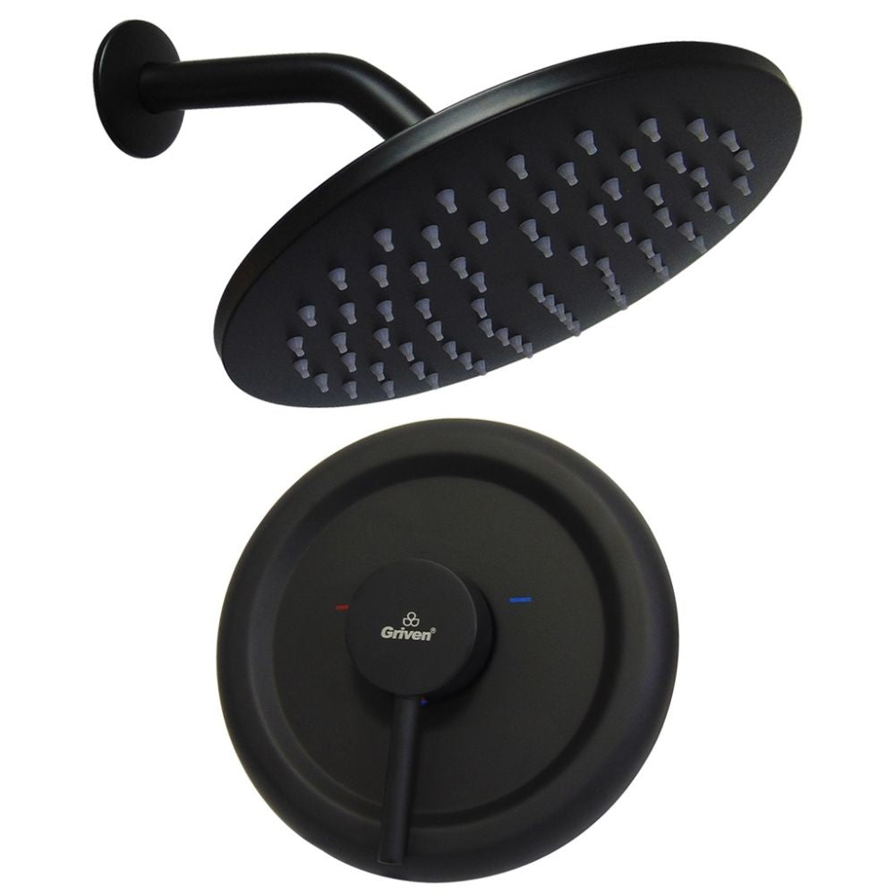 Set de Ducha con Llave de Monomando en Acero Inoxidable con Acabado Negro