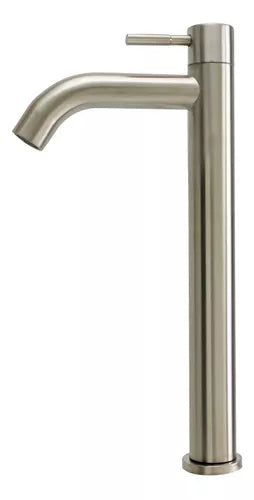 Grifo Individual para Lavamanos acabado Satinado Alto de 30CM - Cabezal Largo