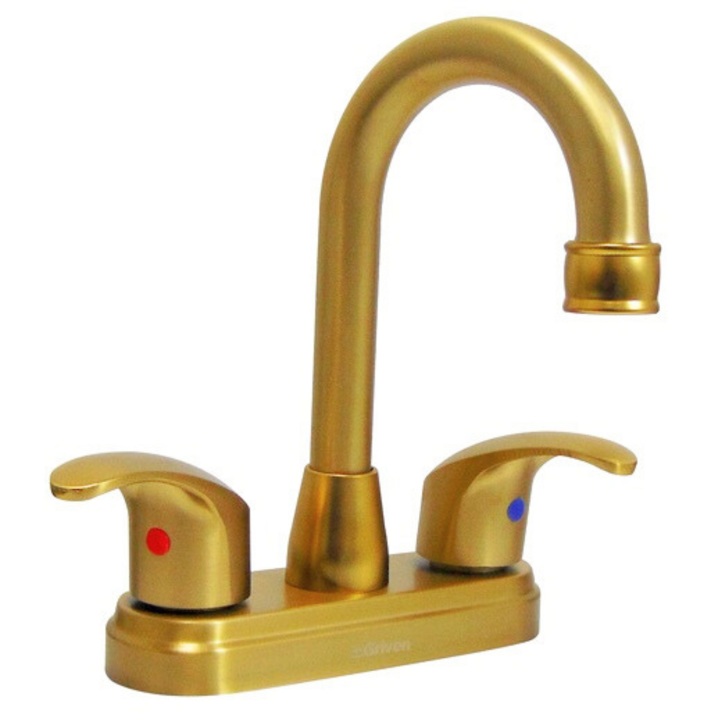 Grifo Central para Lavamanos Cuello Tipo Bar con acabado Dorado