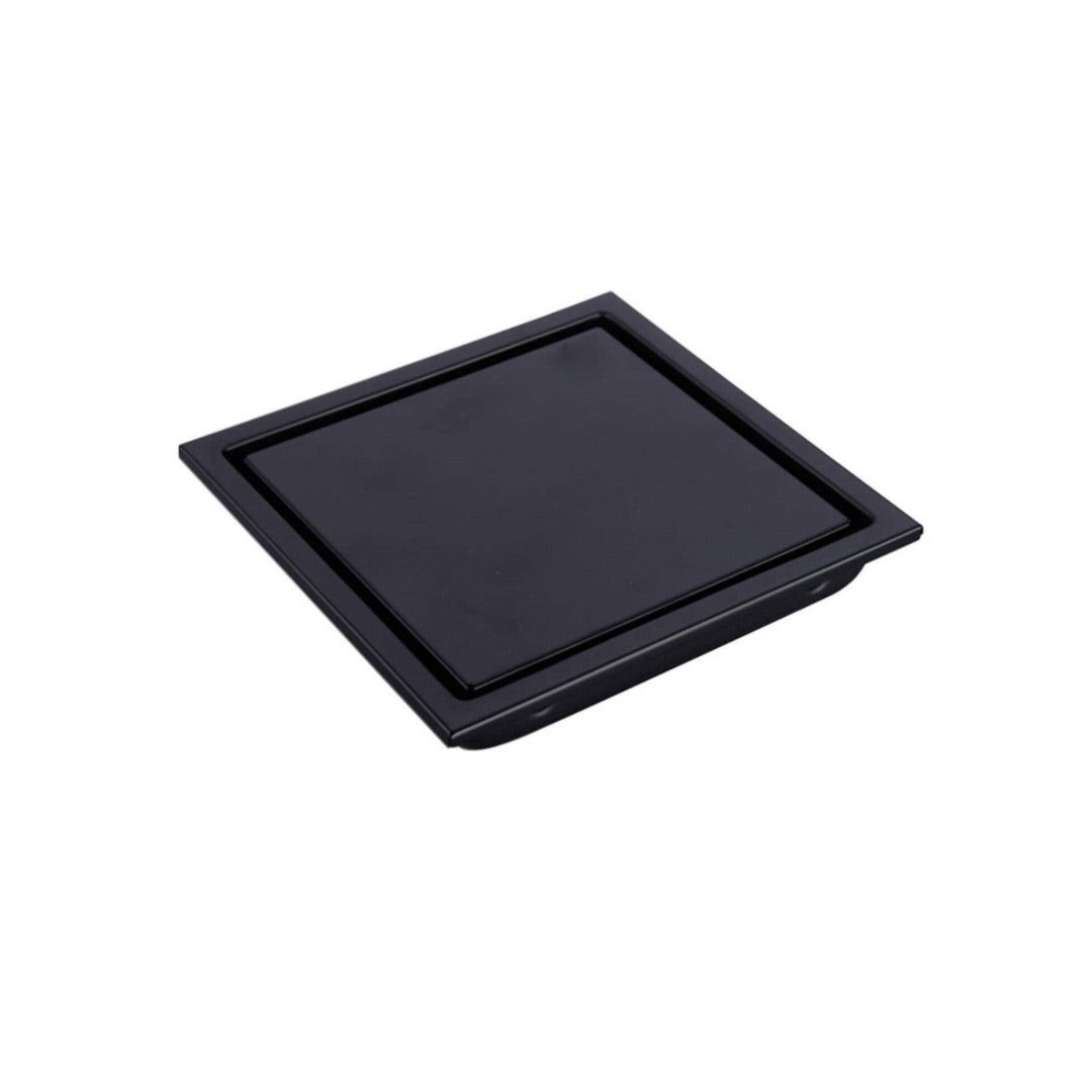 Desagüe de Baño Doble Función Cuadrado 15X15CM en Acero Inoxidable y Acabado Negro Mate
