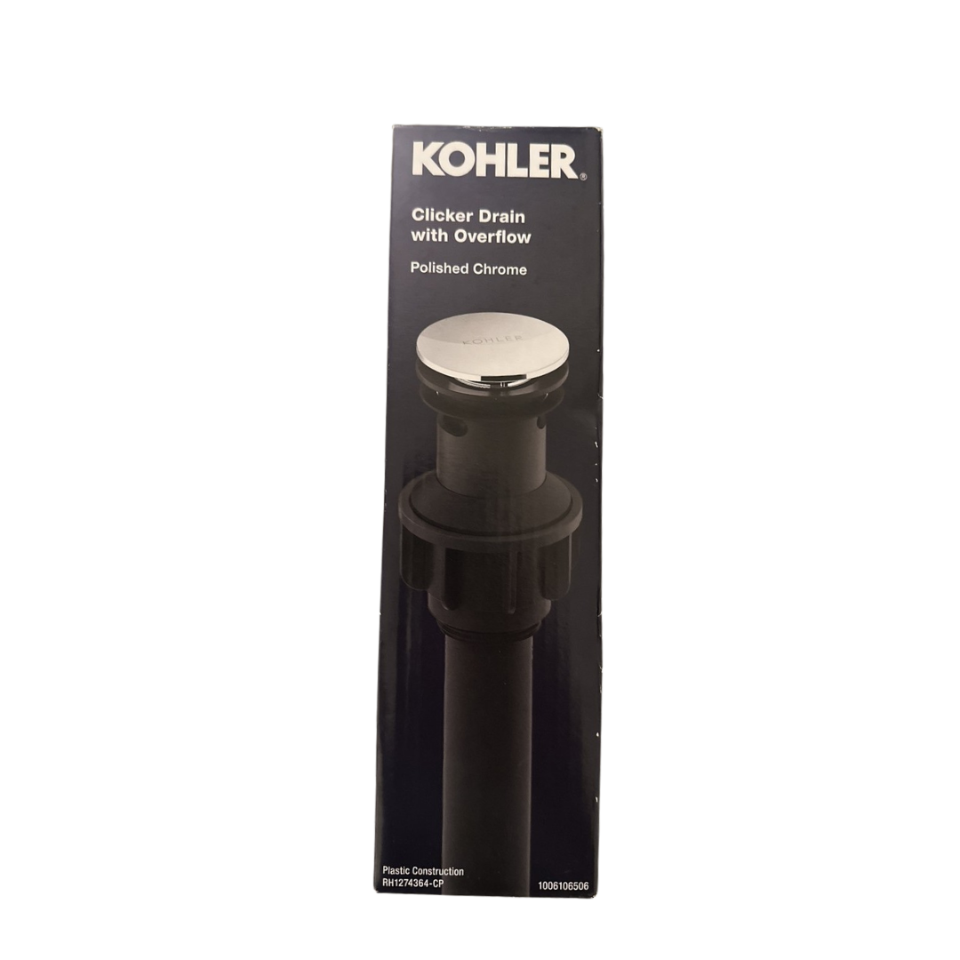 Desagüe push Kohler para lavamanos acabado cromado - con rebosadero