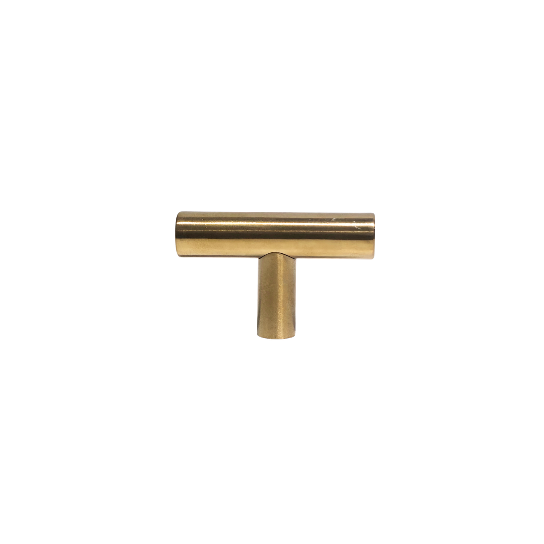 Tirador de pomo tipo T dorado
