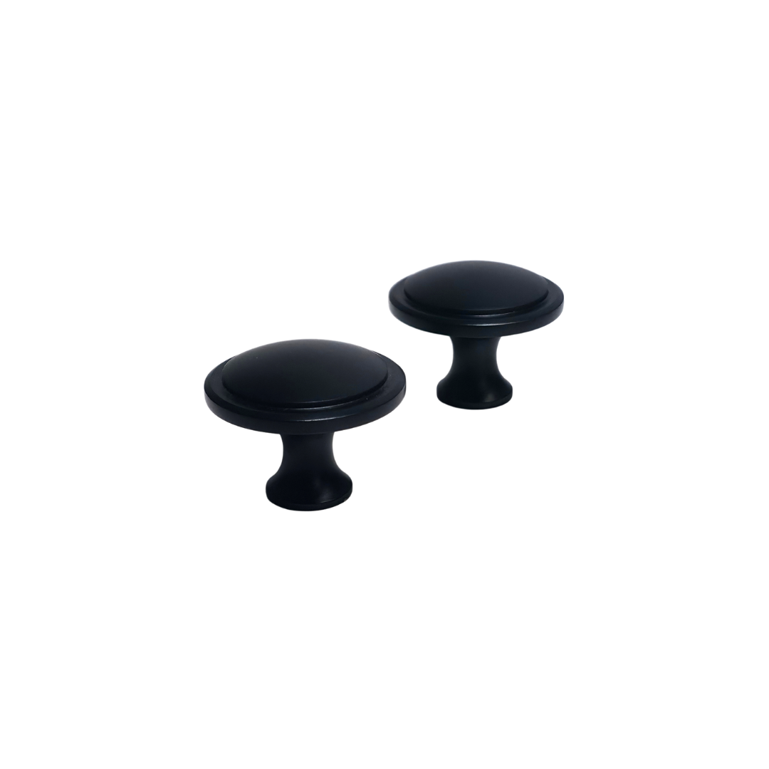 Set de 2 tiradores de pomo redondo negro
