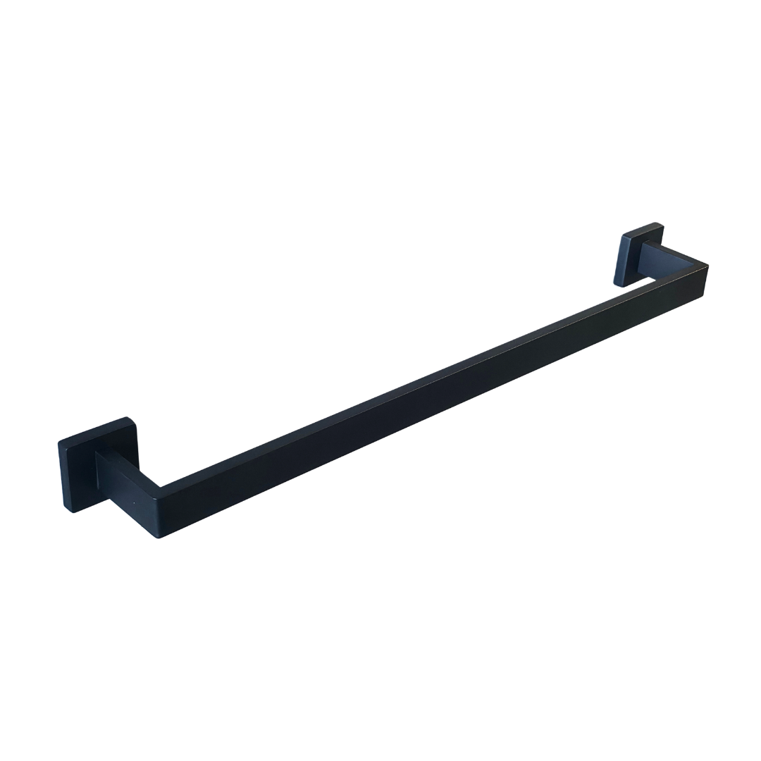 Toallero Square de 60 cm en acero inoxidable negro mate