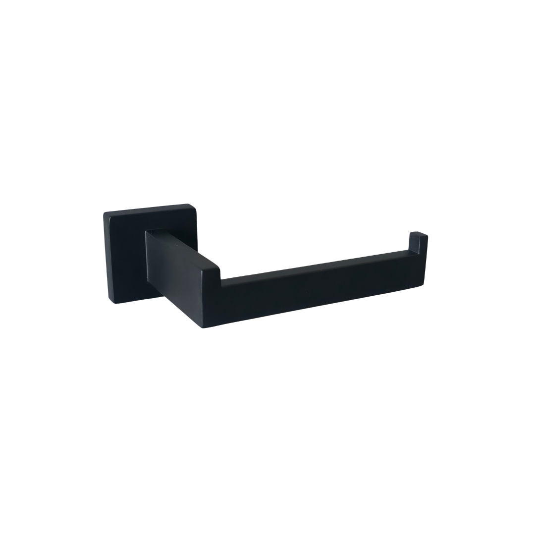 Soporte para papel higiénico Square en acero inoxidable negro mate