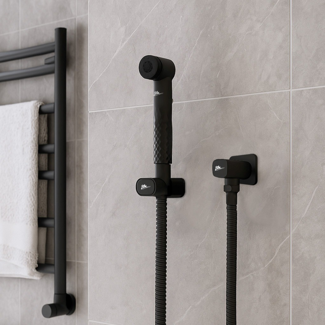 Juego de ducha bidet Montana en latón negro