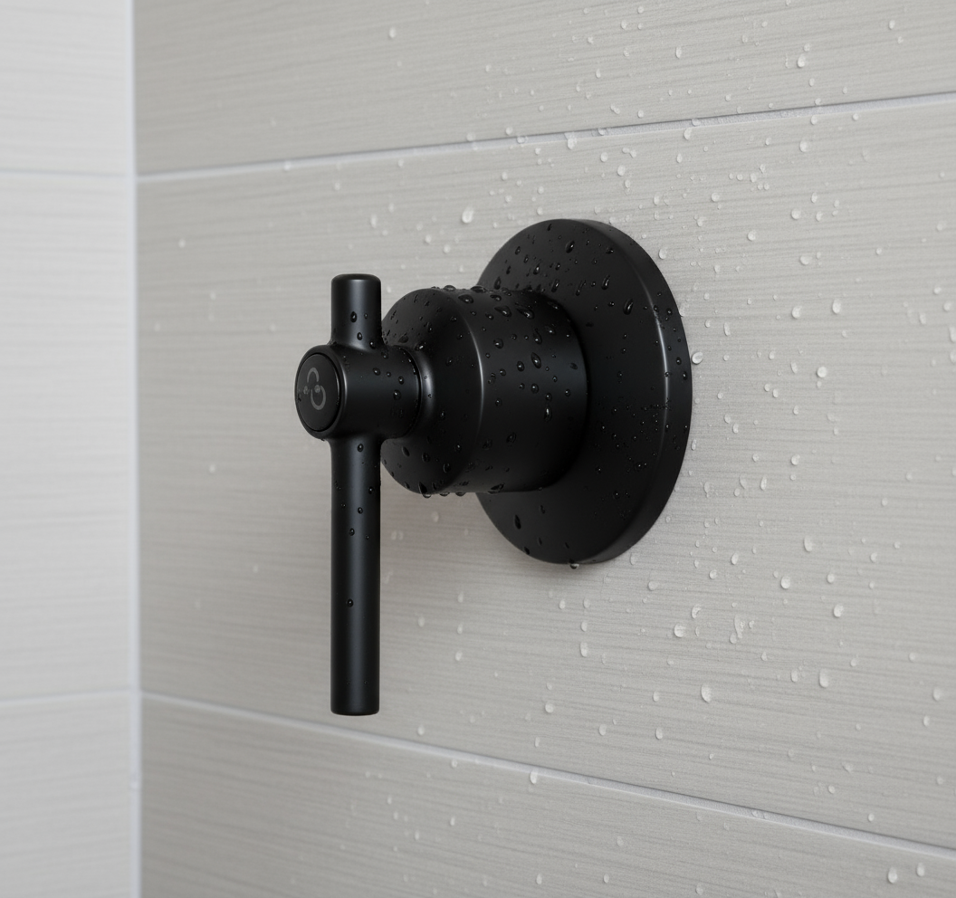 Llave Individual para Ducha en Acero Inoxidable - Acabado Negro Mate