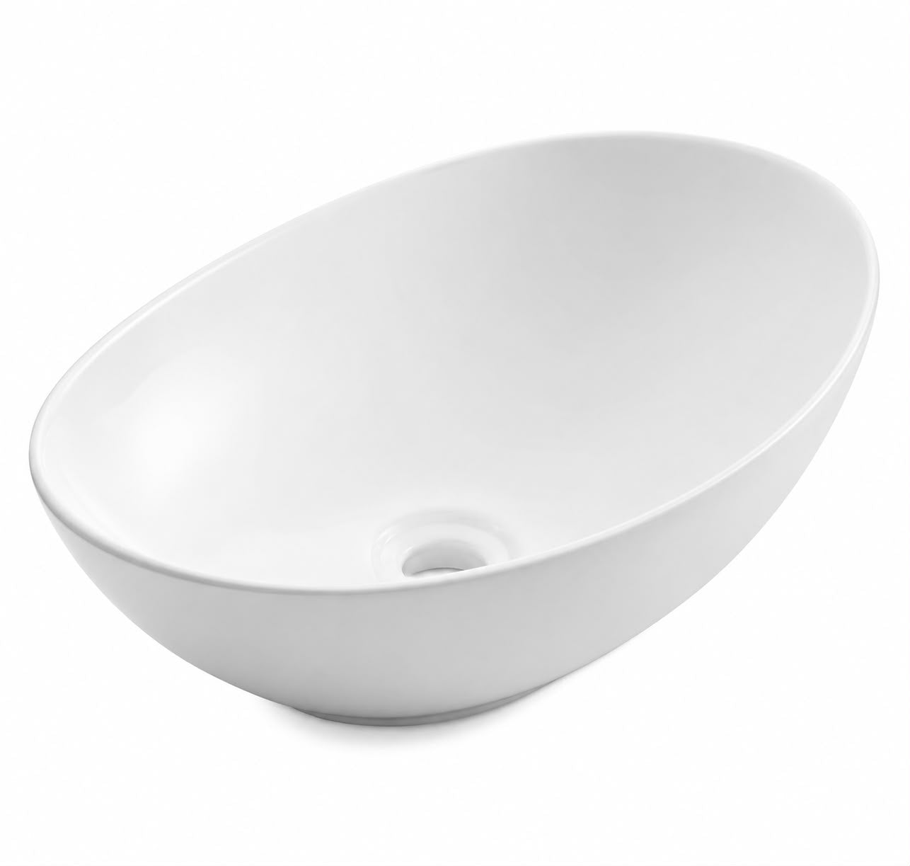 Lavamanos tipo Bowl Cerámico Ovalado Blanco – 41 × 33.5 × 13.5 cm
