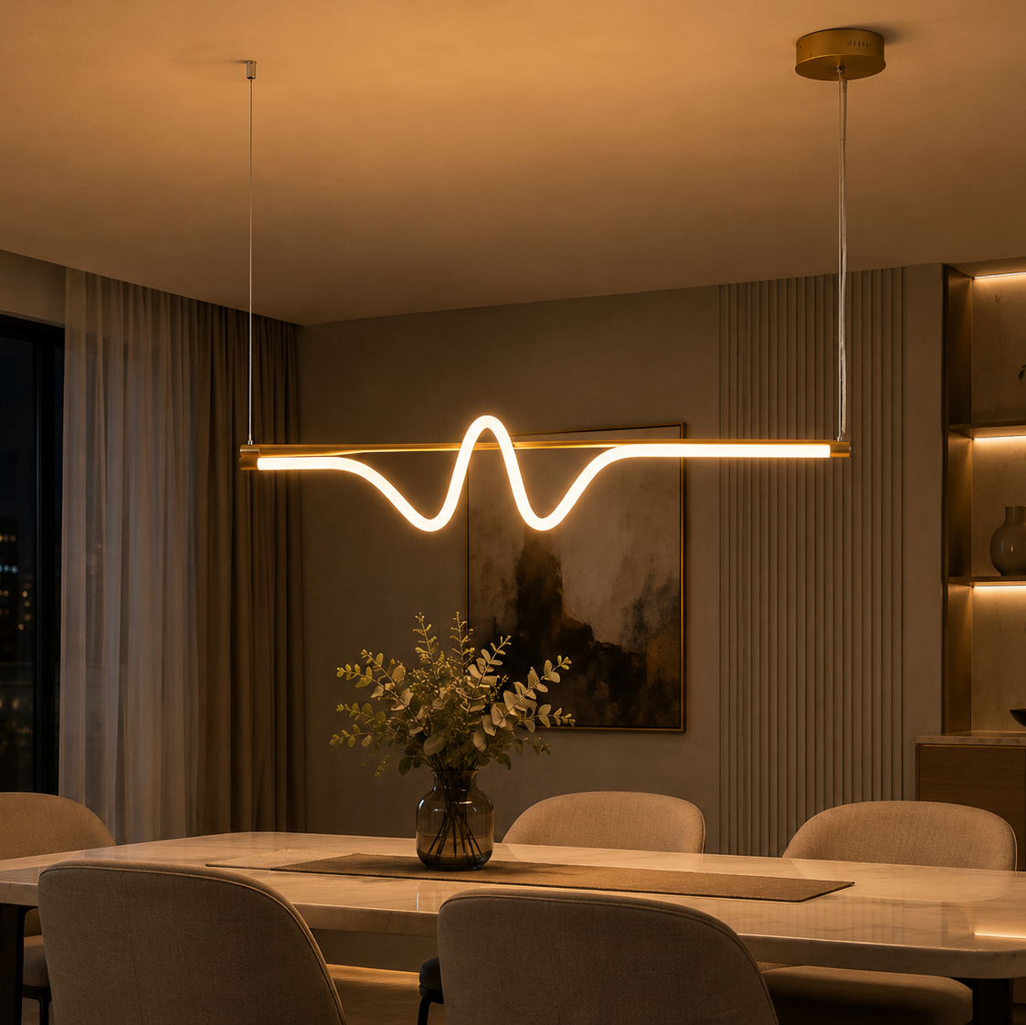 Lampara de Techo LED Dimmable Espiral 25W Acabado Dorado / CCT (Luz Blanca, Luz Intermedia y Luz Calida)