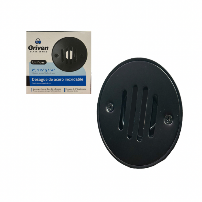 Desagüe de Baño Redondo Uniflow en Acero Inoxidable - Negro