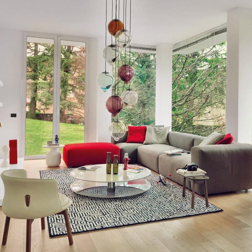 Lampara Colgante de Cristal - Estilo Cappellini / Socket E27 - Bola Color Opalizado