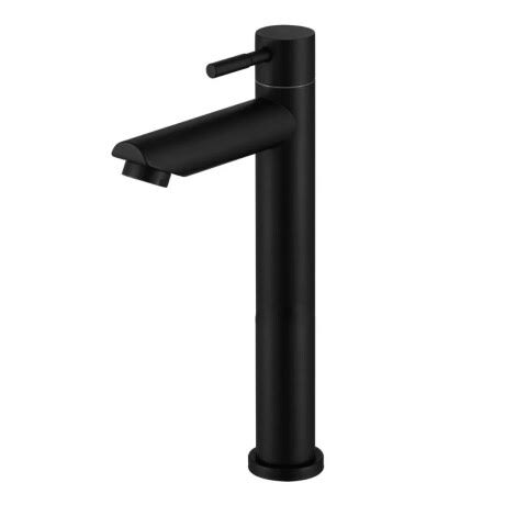 Grifo Individual para Lavamanos Alto de 30CM - Acabado Negro Mate