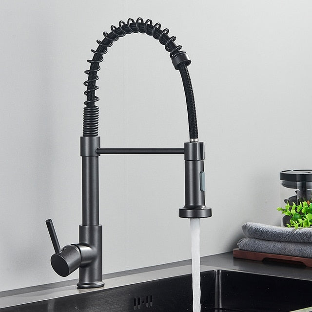 Grifo Monomando para Fregadero en Negro Mate - Acero Inoxidable 304