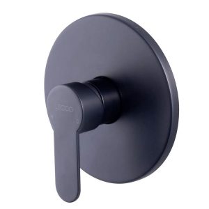 Monomando Mezclador para Ducha Redondo en Acero Inoxidable - Acabado Negro Mate