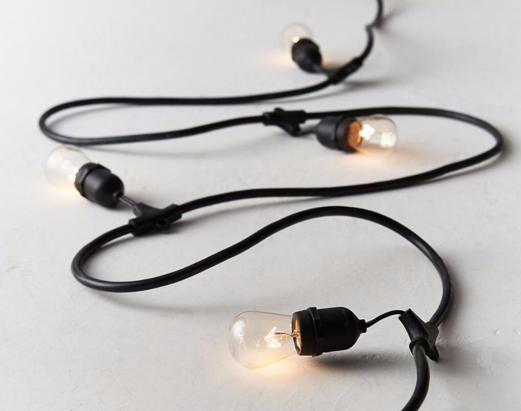 Luces Colgantes LED (String Lights) - 10 Focos E27 Vintage con 4.3 Metros de Cable Reforzado