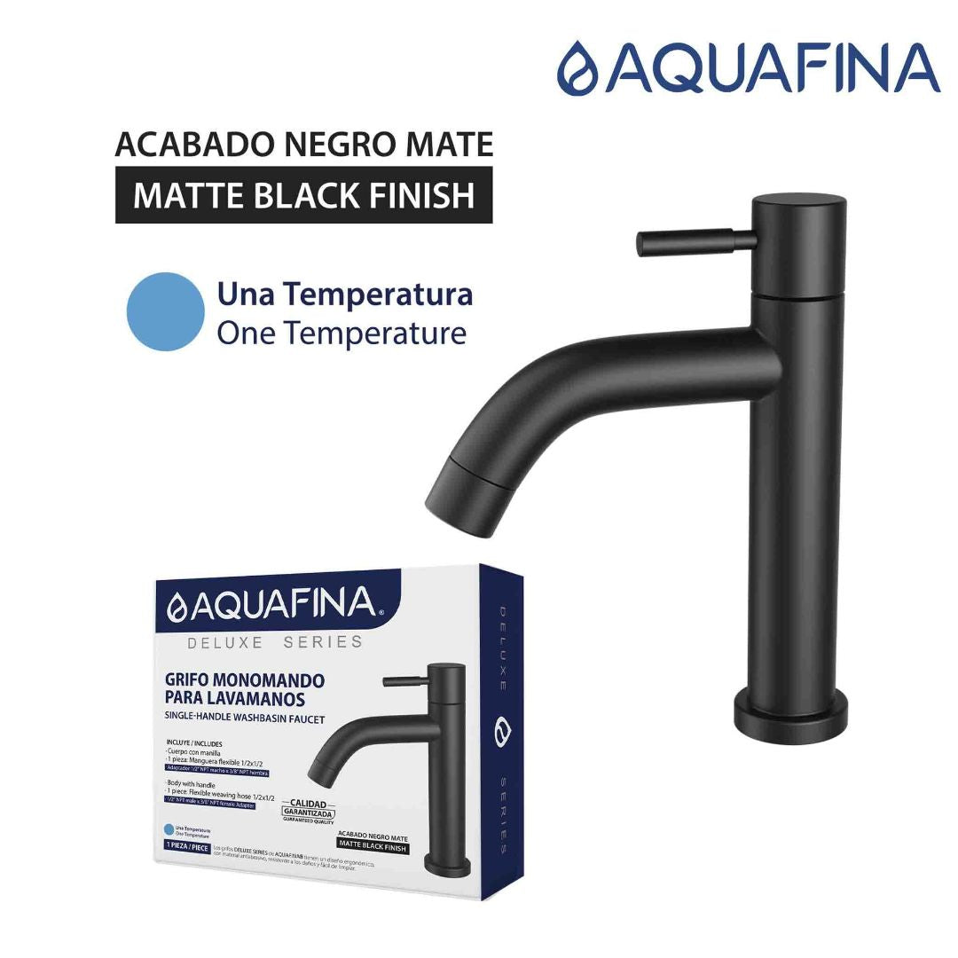 Grifo Individual para Lavamanos (Selenita) - Acabado Negro Mate