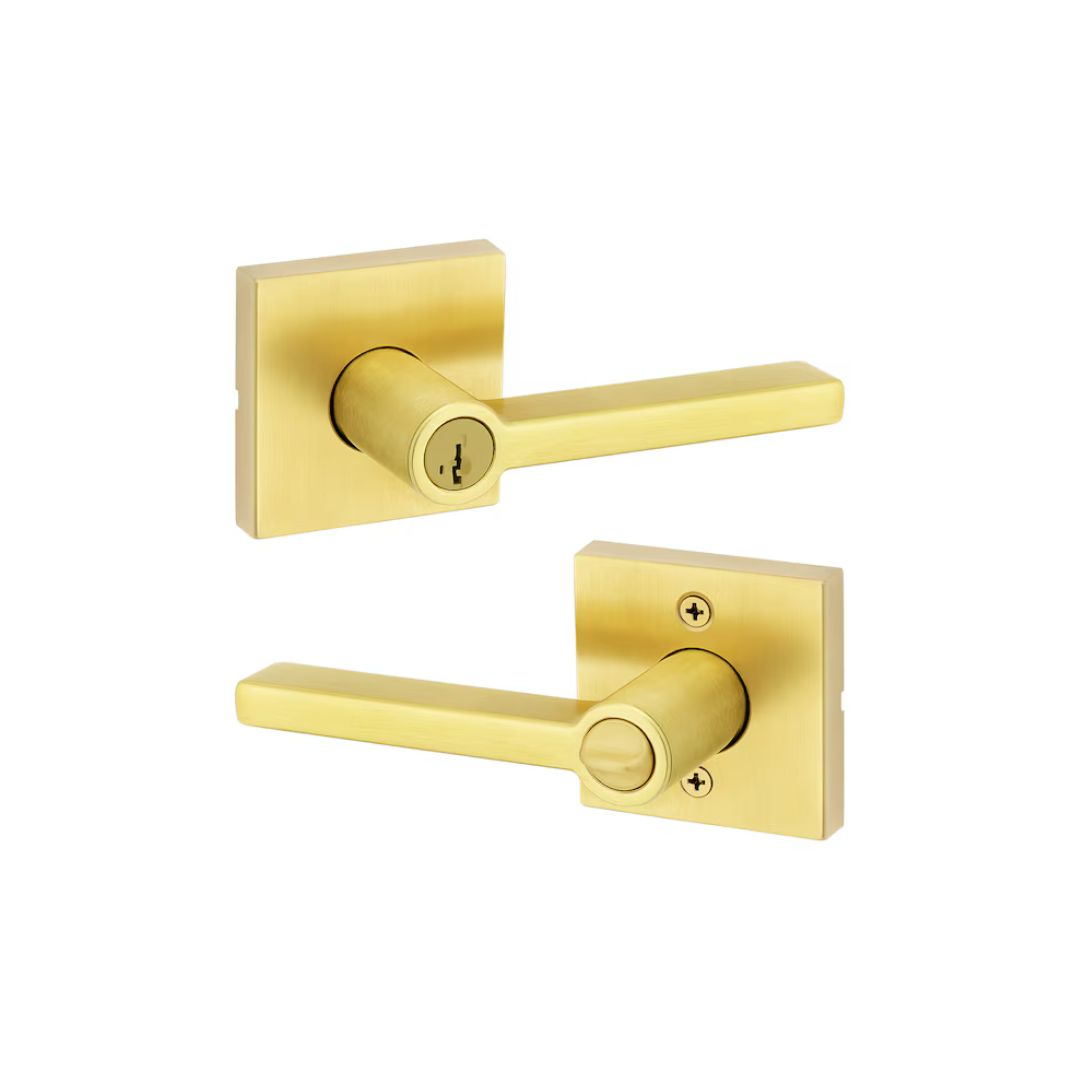 Cerradura Tipo Palanca Acabado Dorado Mate - Incluye 3 Llaves