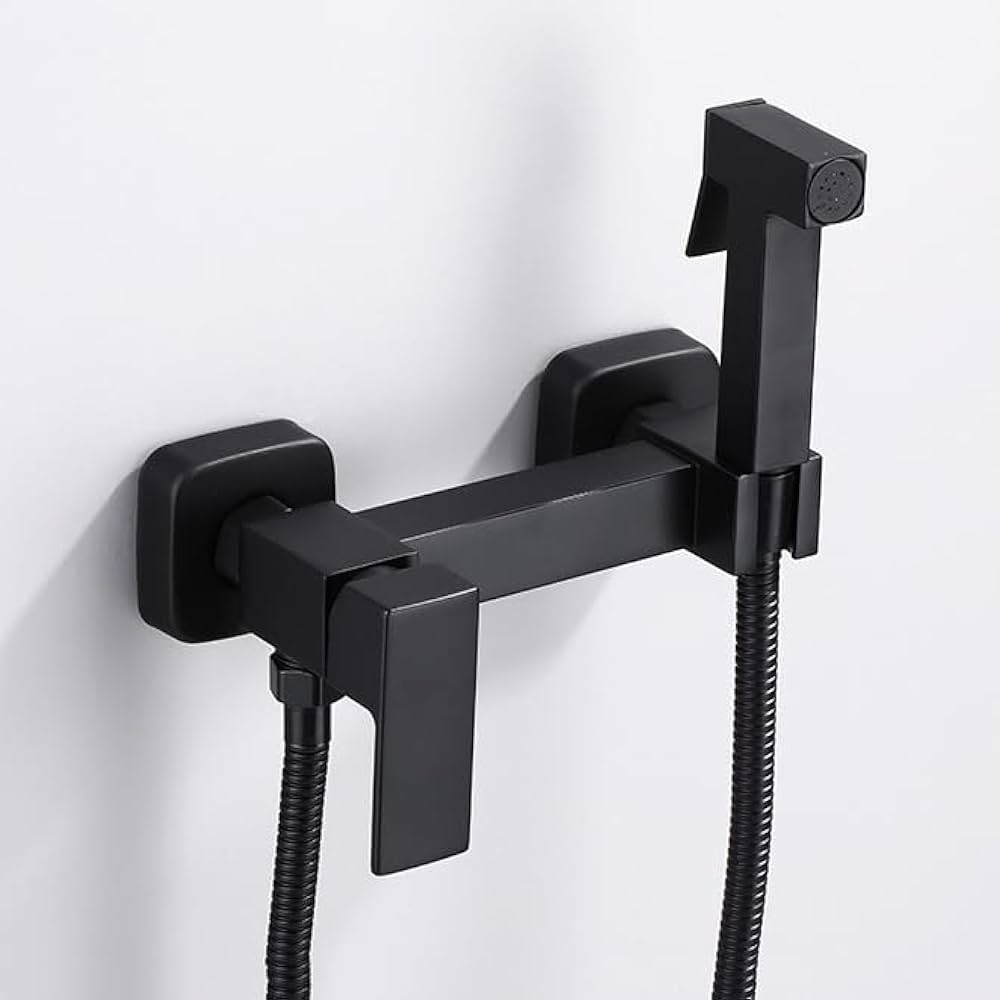 Ducha de Doble Temperatura para Sanitario (Bidet) de Acero Inoxidable con acabado Negro Mate
