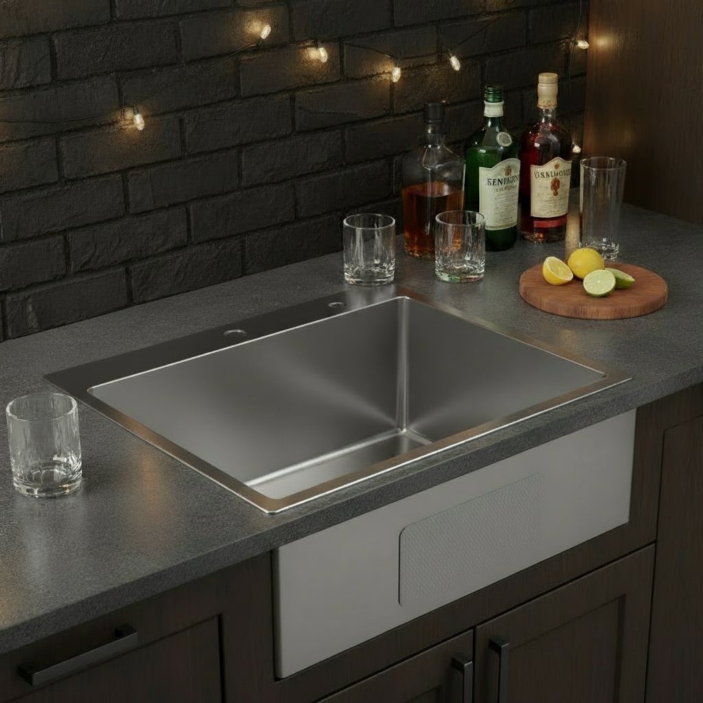 Fregadero en Acero Inoxidable Satinado – 50 × 50 cm
