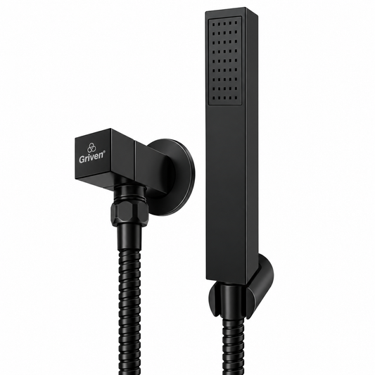 Juego de Ducha Tipo Bidet (Cabezal Rectangular) con acabado Negro - ABS y Acero Inoxidable (1.20M)
