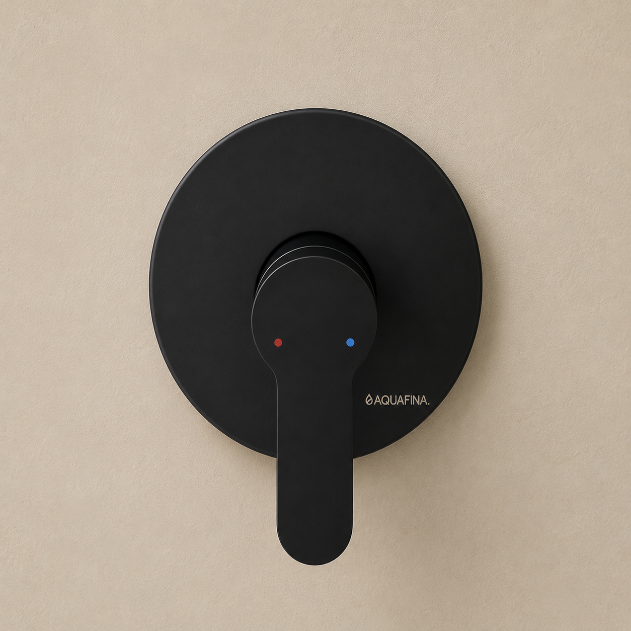 Monomando mezclador para ducha redondo en acero inoxidable negro - Doble temperatura