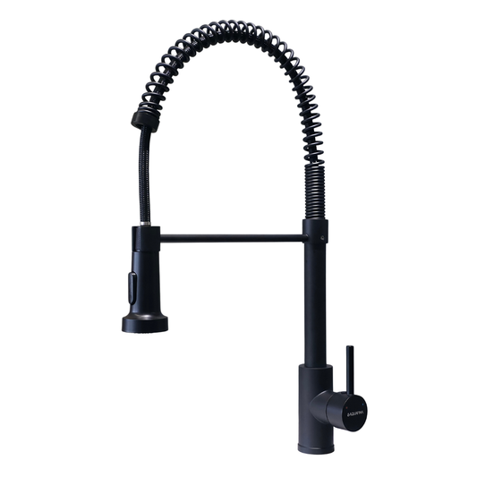 Grifo monomando para fregadero Espinela con cuello flexible en acero inoxidable negro - Doble temperatura
