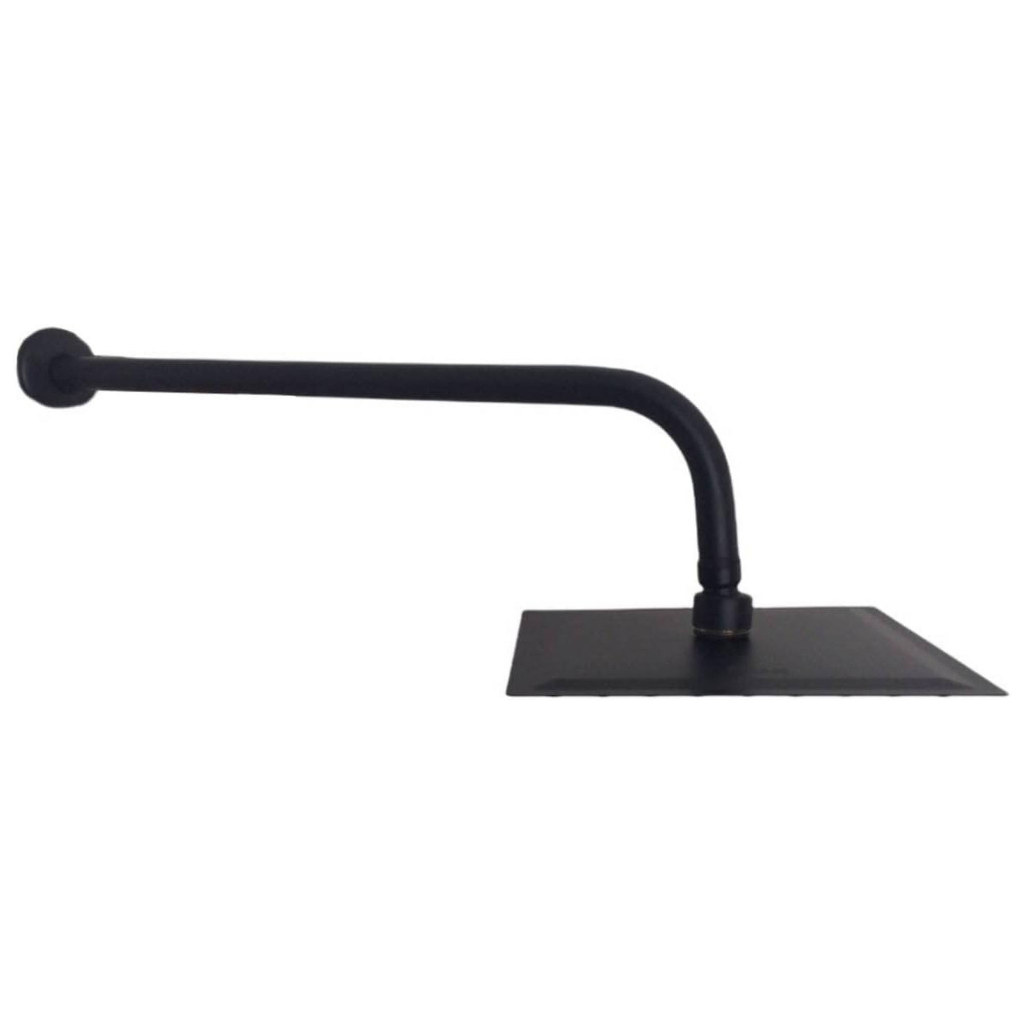 Regadera de ducha cuadrada 8″ ultradelga­da en acero inoxidable negro con tubo de 50 cm