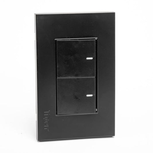 Interruptor Doble 110V 10AMP - Acabado Negro / Black