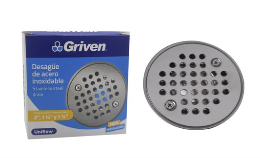 Desagüe de Baño Redondo Uniflow en Acero Inoxidable - Cromado