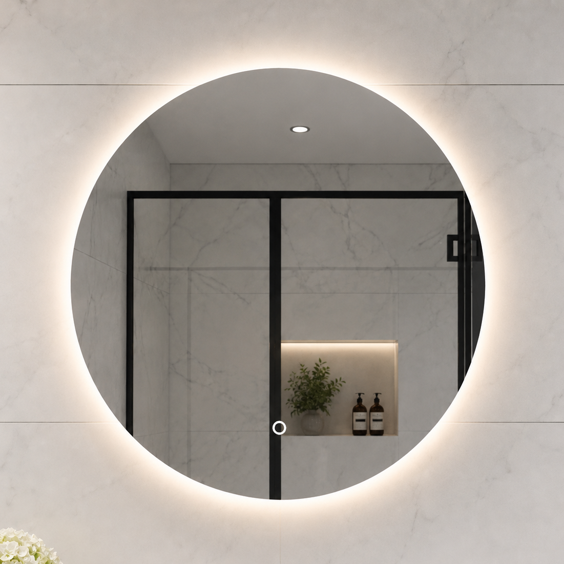 Espejo con luz LED - Circular 60 cm -3 tonos de luz regulables