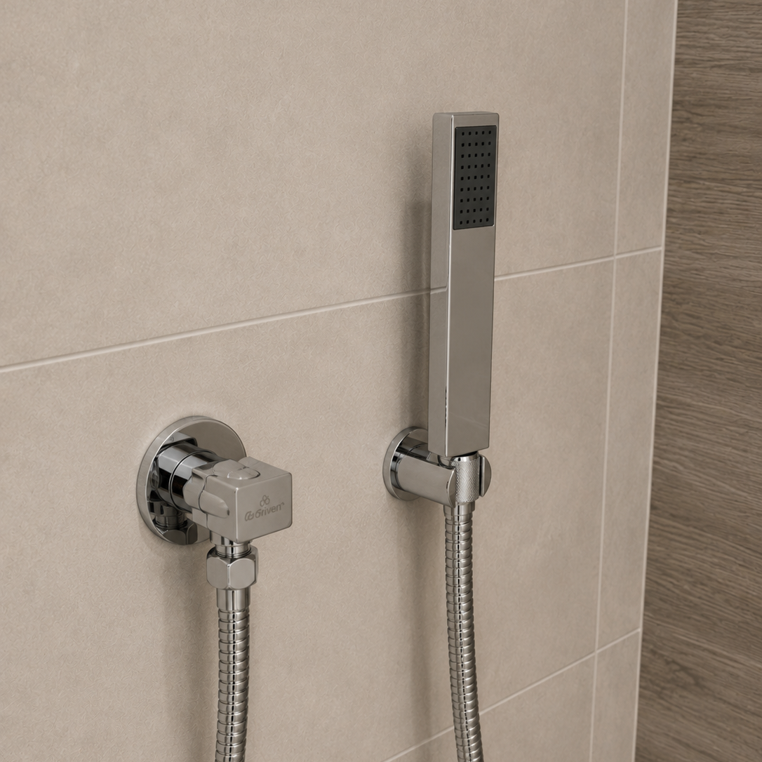 Juego de Ducha Tipo Bidet (Cabezal Rectangular) con acabado Satinado - ABS y Acero Inoxidable (1.20M)