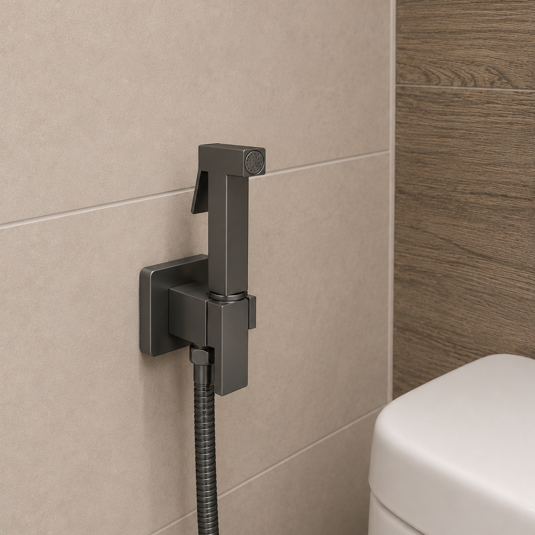 Ducha Monomando para Sanitario (Bidet) de Acero Inoxidable con acabado Gun Metal