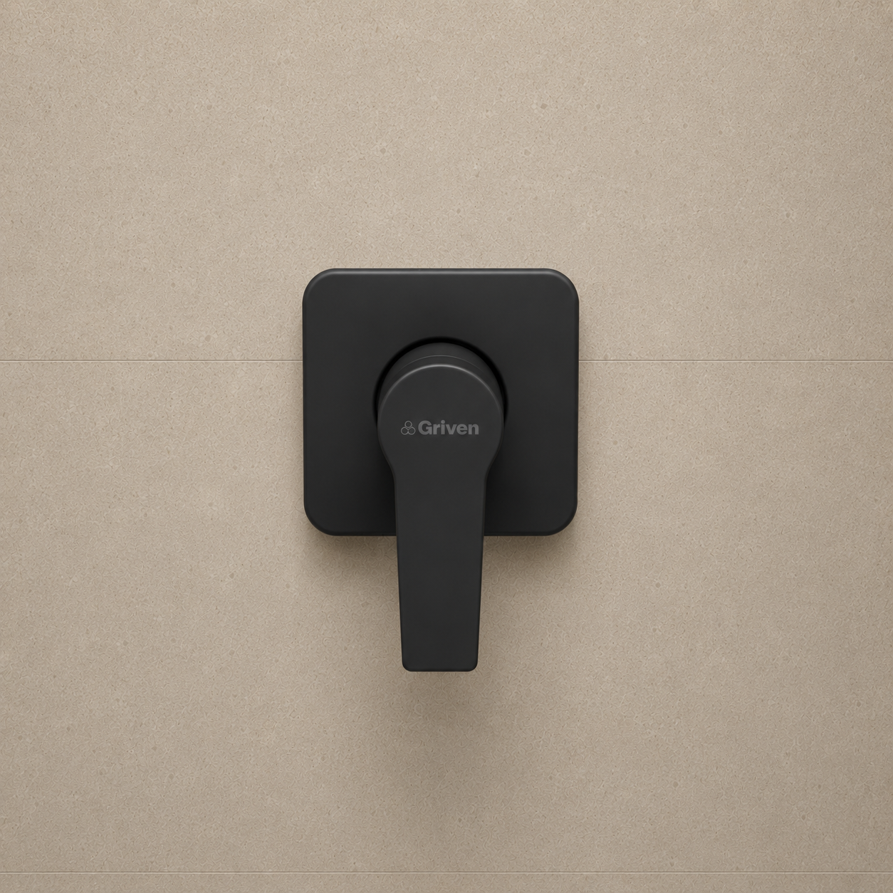 Llave individual para ducha cuadrada en acero inoxidable negro - Una temperatura
