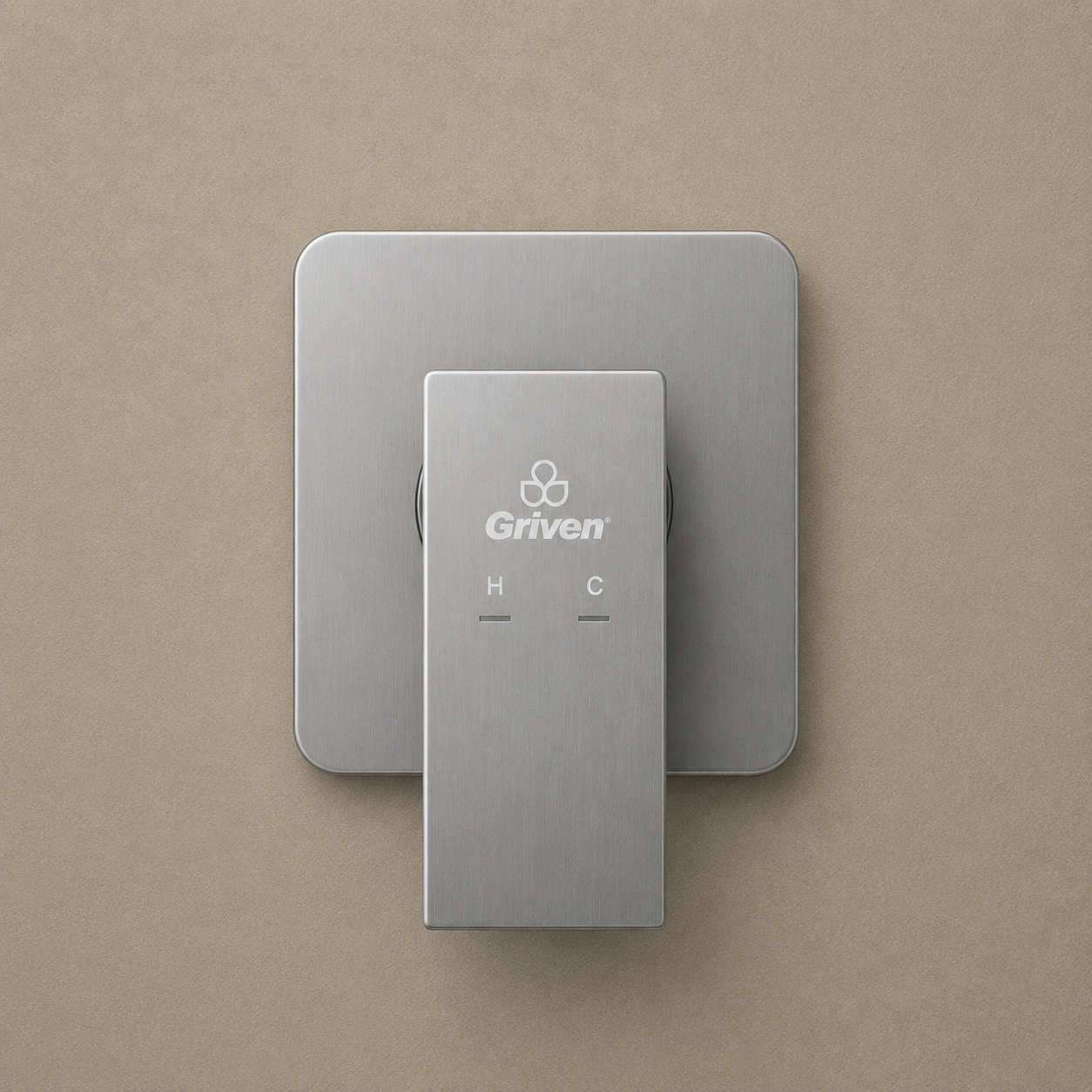 Monomando mezclador para ducha cuadrado en acero inoxidable satinado - Doble temperatura