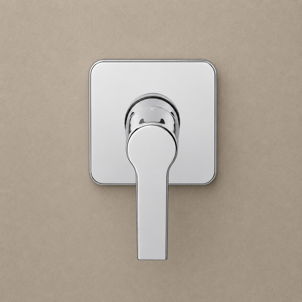 Llave individual para ducha cuadrada en acero inoxidable cromado - Una temperatura