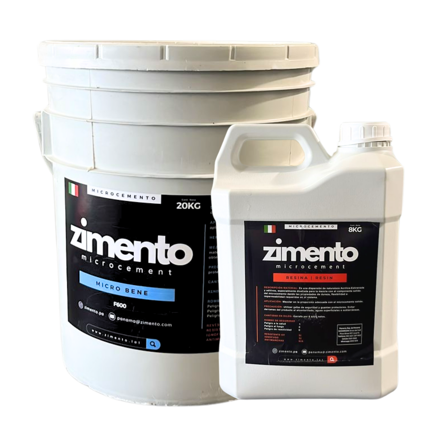 Combo MicroCemento ZIMENTO Micro Bene (44lbs) + Resina ZIMENTO (8L)